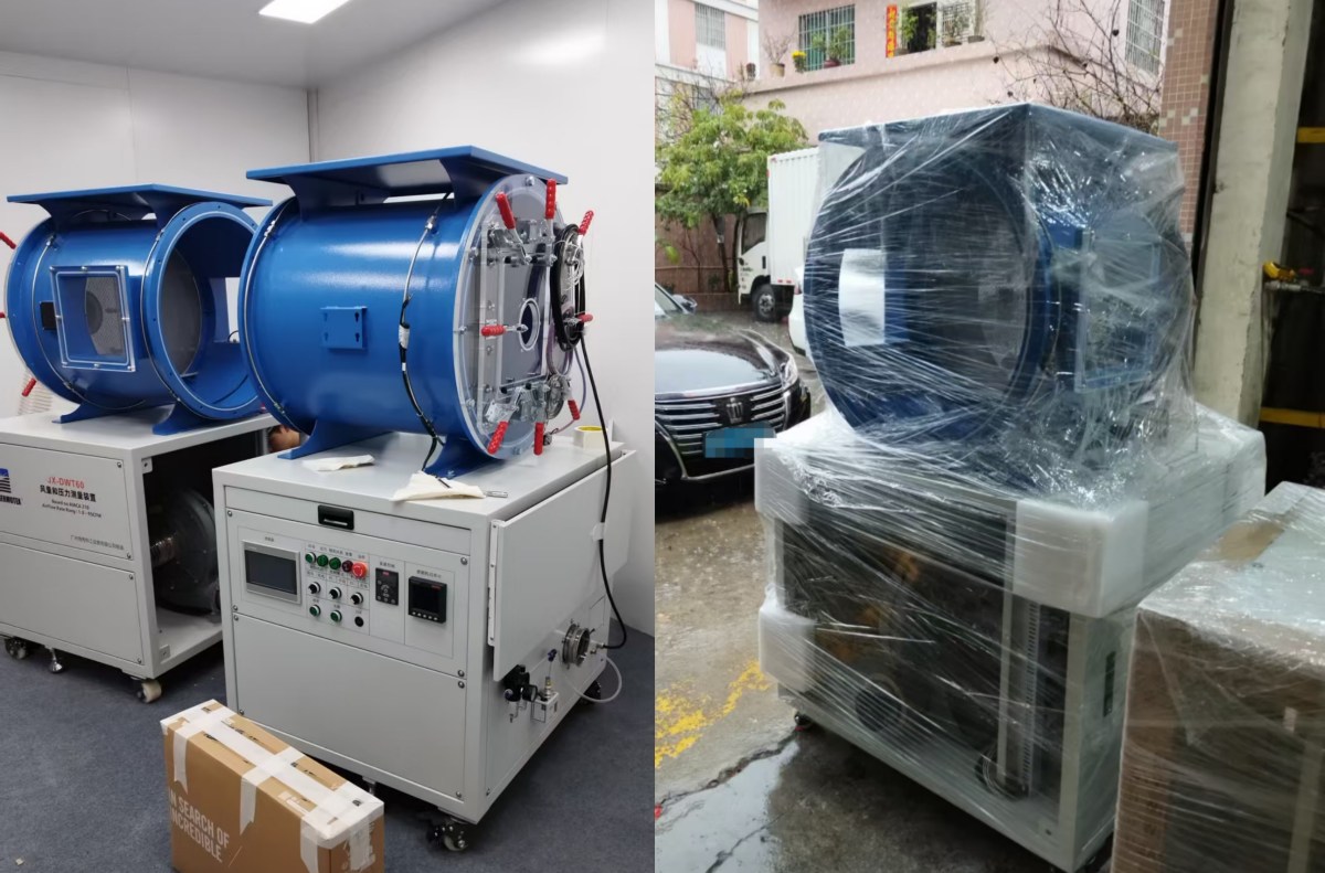 JX-DWT60 airflow and pressure measurement device and its secure packaging.